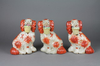 3 Staffordshire figures of Spaniels