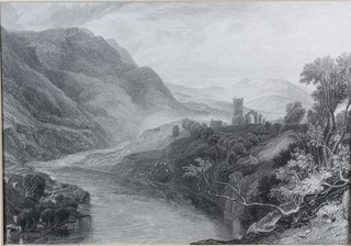 A collection of 19th Century and later monochrome engravings of architectural and landscape studies