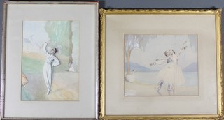 Eve M Guthrie 1939, watercolour, study of a ballet dancer 13.5" x 9.5" and a quantity of unframed ditto 