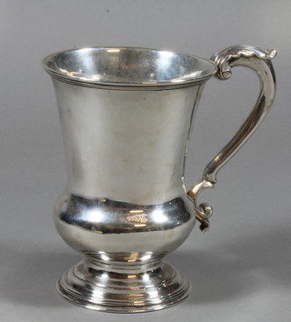 A George III silver baluster mug with acanthus handle, maker Charles Gordon, London 1794,  10 ozs ILLUSTRATED