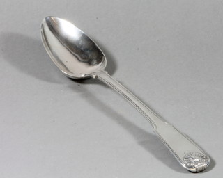 A Chinese silver fiddle and shell pattern gravy spoon