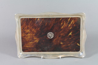 A silver and tortoiseshell dressing table tray, London 1926 11.5"