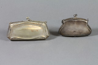 A silver purse Birmingham 1918 together with a plated purse