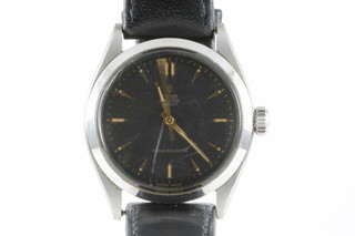 A 1950's gentleman's Tudor Oyster wristwatch contained in a stainless steel case