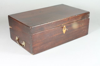 A 19th Century mahogany writing slope with drawer 16"