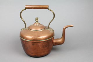 A copper and brass kettle