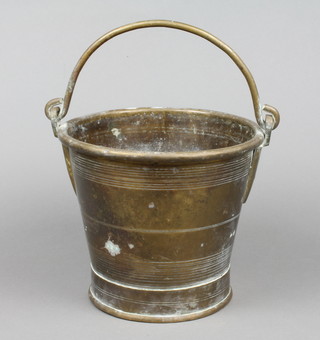 A brass pail with swing handle 7"