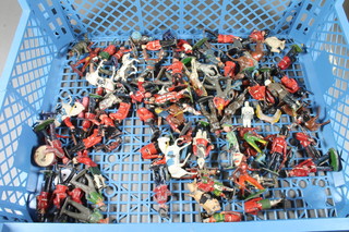 A large collection of lead and die cast military and other figures  including guardsman, etc