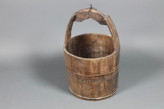A 19th Century style metal bound oak pail 22"