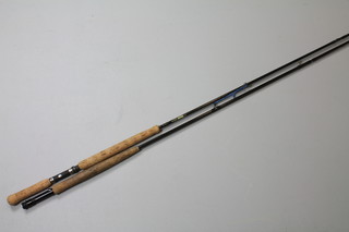 A Fibatube 3 section carbon fibre fly rod no.7/8, 11' and 1 other carbon fibre fishing rod