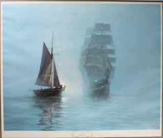 Montague Dawson, a signed coloured print "Night Mist" 26" x  31"