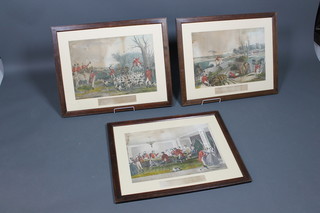 19th Century prints, hunting scenes - The Full Cry, The Young English Fox Hunter and 1 other (3) 16" x 22" 