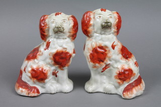 A pair of Victorian Staffordshire spaniels 8"