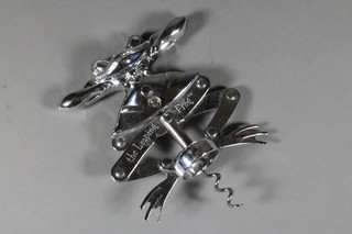 A novelty chromium plated corkscrew, leaping frog