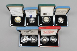 6 cased proof silver coins