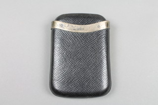 A silver mounted leather cigar case