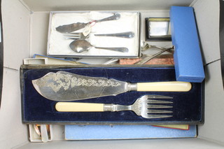 An Art Deco plated Dunhill cigarette lighter and minor cased sets