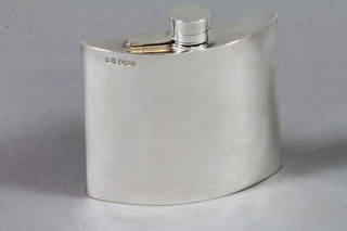 A silver mounted hip flask, Sheffield 1960, maker Walker & Hall