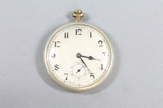 A gentleman's open faced dress pocket watch with Arabic numerals