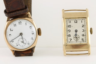 2 9ct gold gentleman's wristwatches