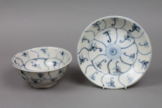 An 18th Century Chinese deep bowl (f), together with a Chinese 18th Century saucer