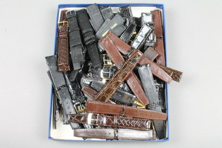 A collection of approx. 100 leather watch straps