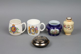 2 commemorative mugs and minor decorative china