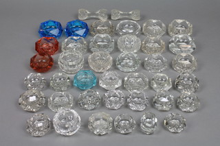 A quantity of moulded and glass table salts