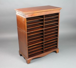 A Victorian mahogany open filing rack in 3 sections, raised on bracket feet 38 1/2"h x 31"w x 16"d
