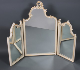 A triple plate dressing table mirror contained in a Louis style frame 41"h x 56"w 