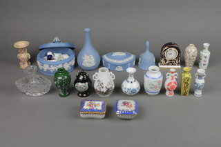 Various items of Wedgwood Jasperware, a quantity of Japanese scent bottles and minor items