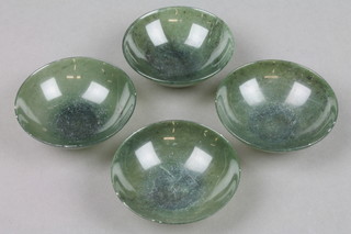 4 nephrite bowls of plain form 2.5"