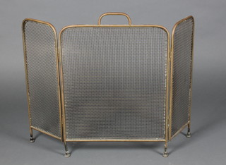 A brass and mesh 3 fold spark guard 