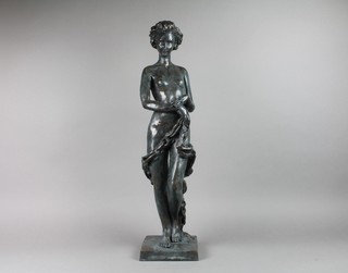 R Moll, a limited edition bronzed figure of a standing lady, numbered 388/750, 24"h