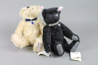 A Steiff Diana bear 11" and a black Steiff bear 10"