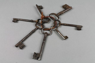 7 antique iron keys