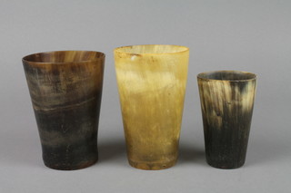 3 various horn beakers