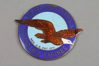 An enamelled badge marked Pratt & Whitney Dependable Engines