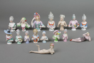 A collection of Victorian and later pin dolls and bathing beauties 