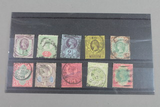 Ten 1897-1900 Jubilee Victoria used stamps