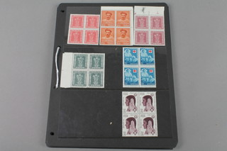 A collection of India unmounted mint stamps 1947-1980's including blocks of 4, approx 219 stamps