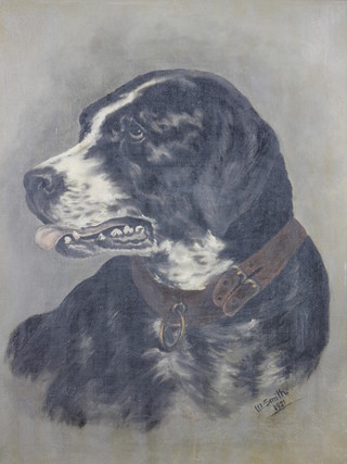 W Smith 1921, oil painting, study of a Labrador, signed and dated, 21 1/2" x 16 1/2"