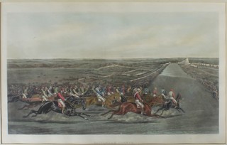 Alken, prints, 19th Century racing views "Tattenham Corner and The Winning Post" 17" x 30"