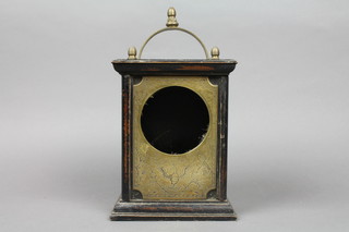 A 19th Century ebonised and engraved gilt metal clock case with 3 1/2" aperture