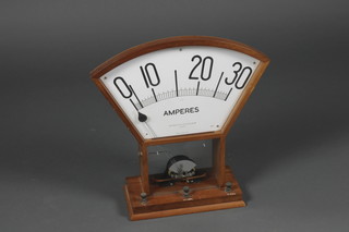 Reynolds & Branson Ltd, an Art Deco amp meter contained in a fan shaped case no.57367B 17"