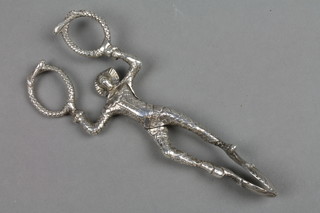 A pair of Victorian novelty silver Chester sugar nips, London 1845