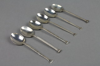 6 silver coffee spooons, Chester 1929