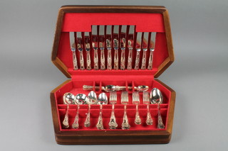 A plated canteen of Kings pattern cutlery in a fitted case and 1 other