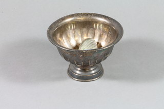 A circular silver plated pedestal bowl 3.5", a small collection of costume jewellery and 3 model cars