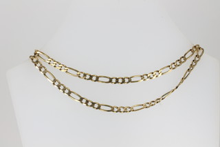 A 9ct yellow gold flat link 20" necklace, approx 17 grams